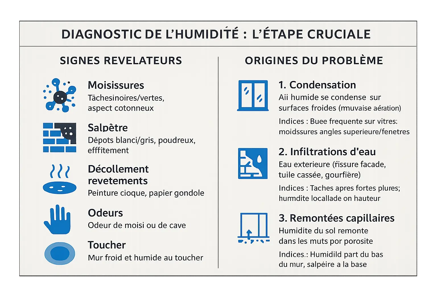 Diagnostic de l'humidité dans un mur