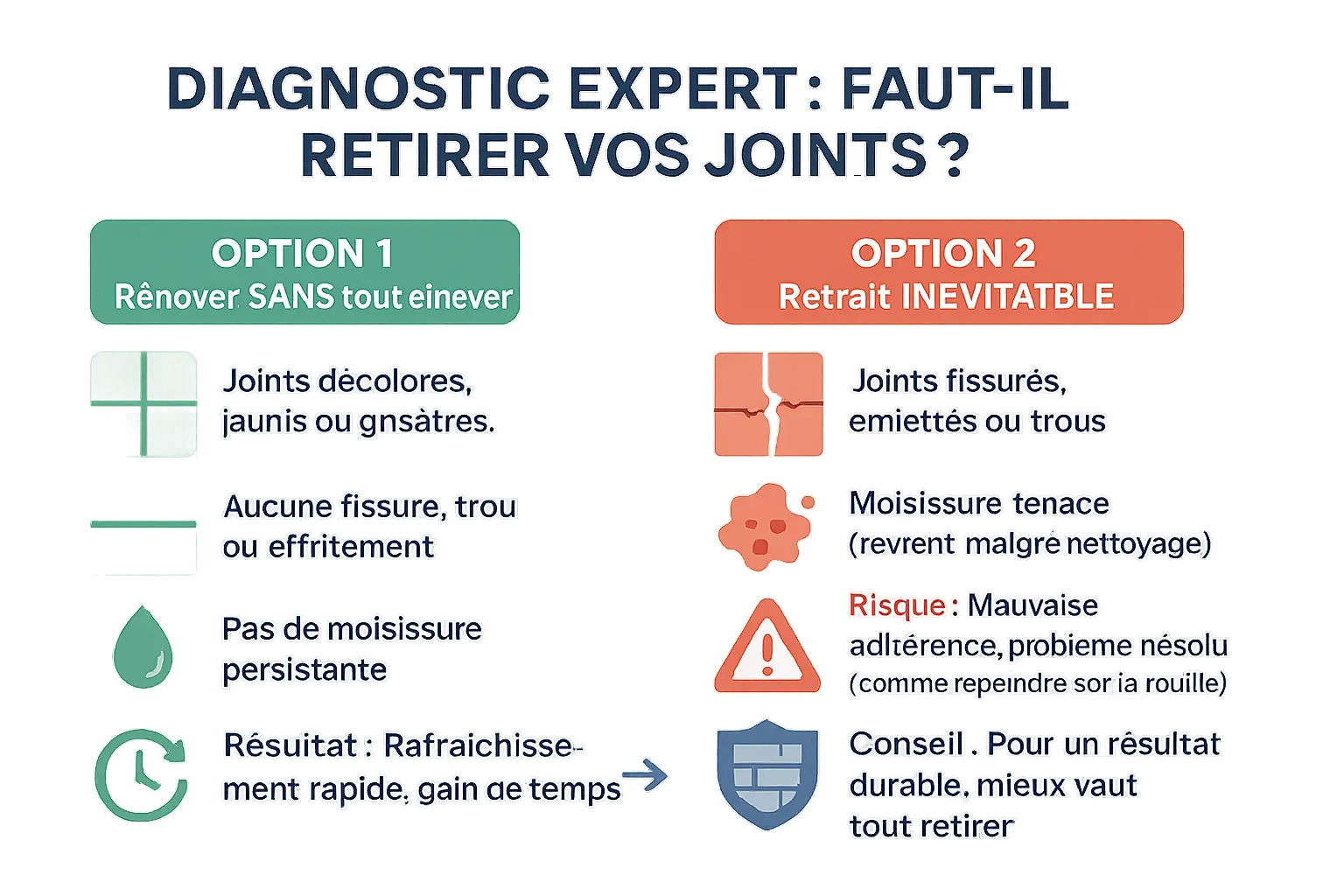 Diagnostic des joints de carrelage