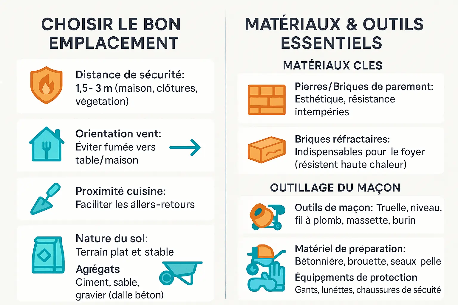 Préparation d'un barbecue maçonné étape par étape