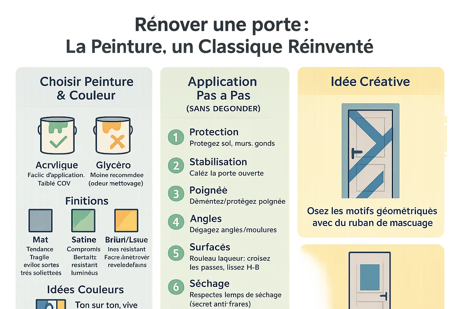 Peinture de porte avec motif géométrique