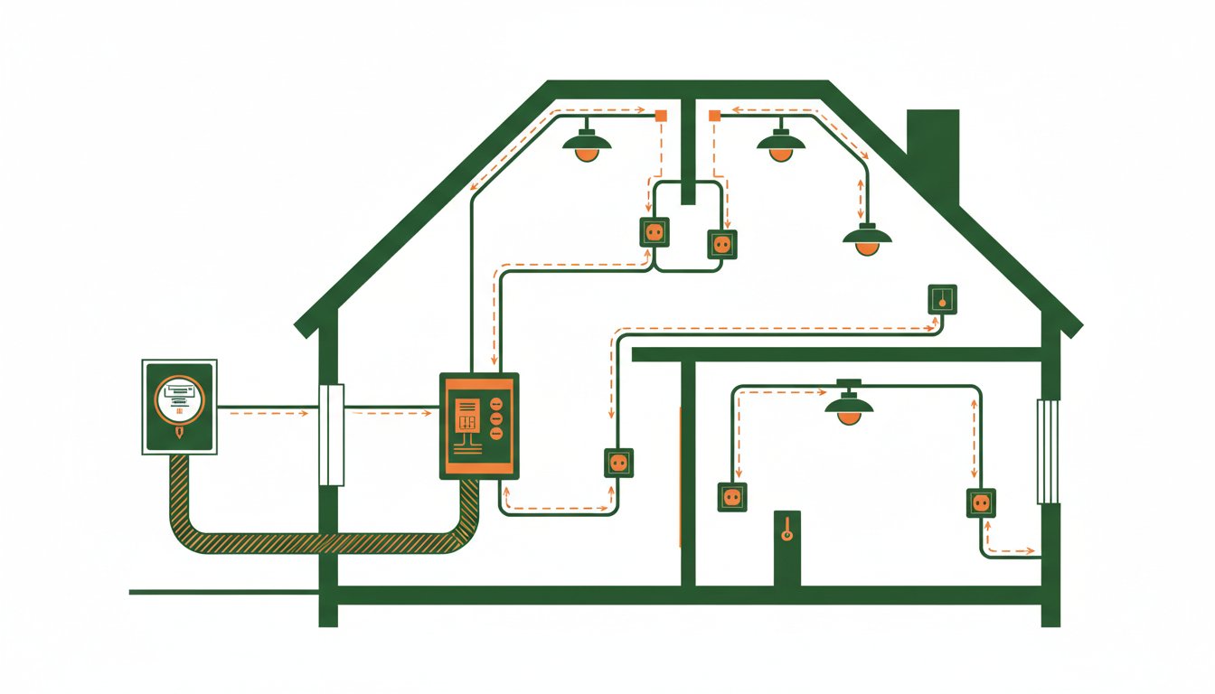 Installation electricite maison prix - schema cablage maison du compteur aux prises et points lumineux