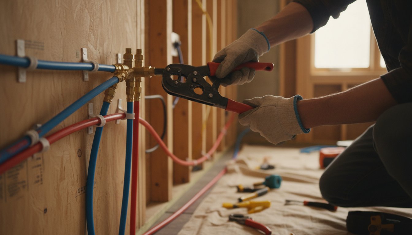 Schema installation plomberie maison - pose tubes PER multicouche