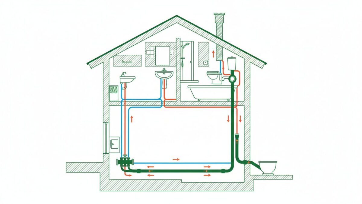 Schema installation plomberie maison - vue d'ensemble du reseau