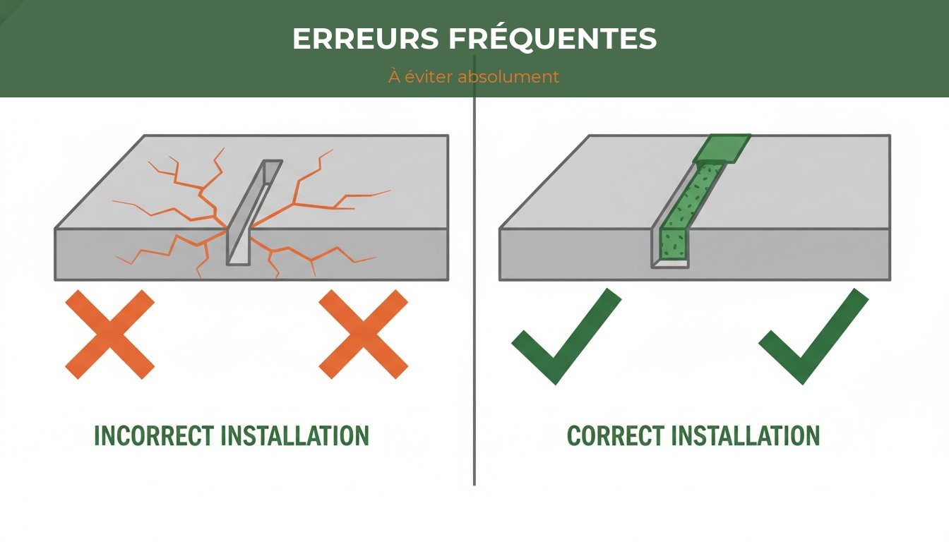 Joint de dilatation dalle béton - erreurs fréquentes à éviter