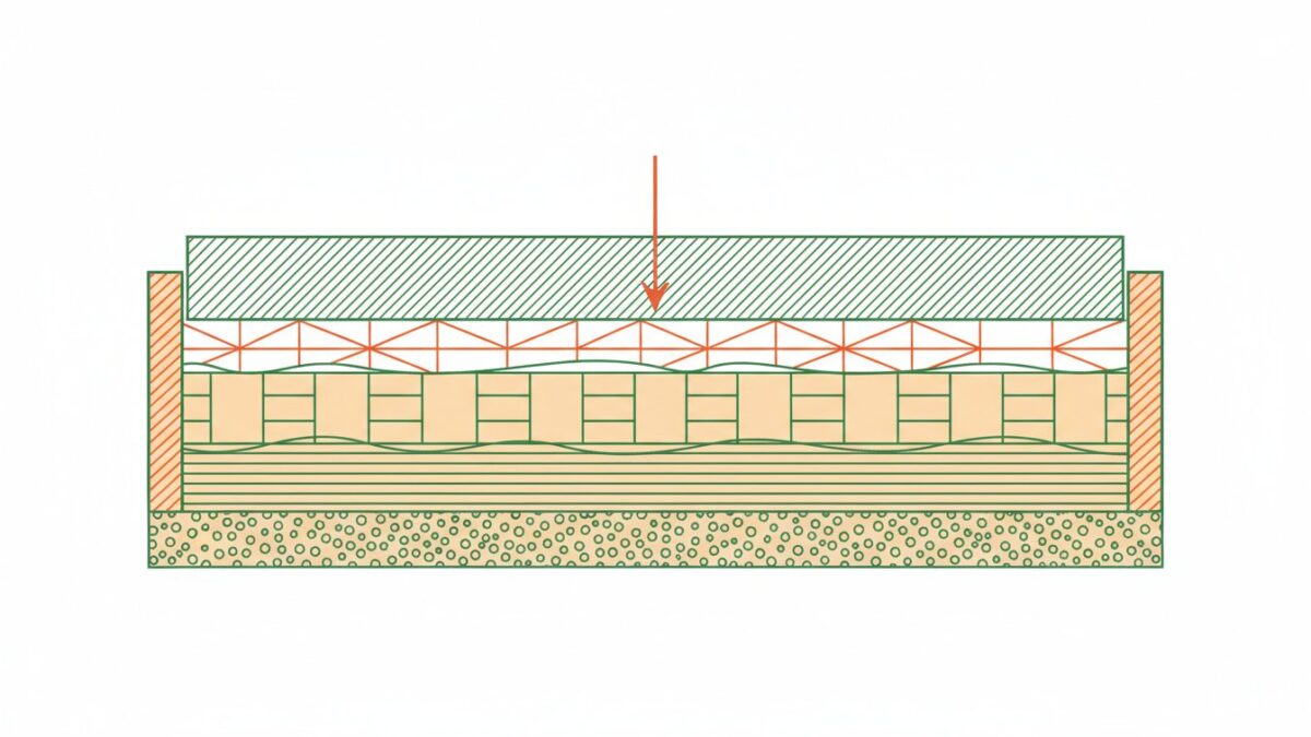 Isolation pour dalle béton - coupe technique des couches d isolant sous dalle