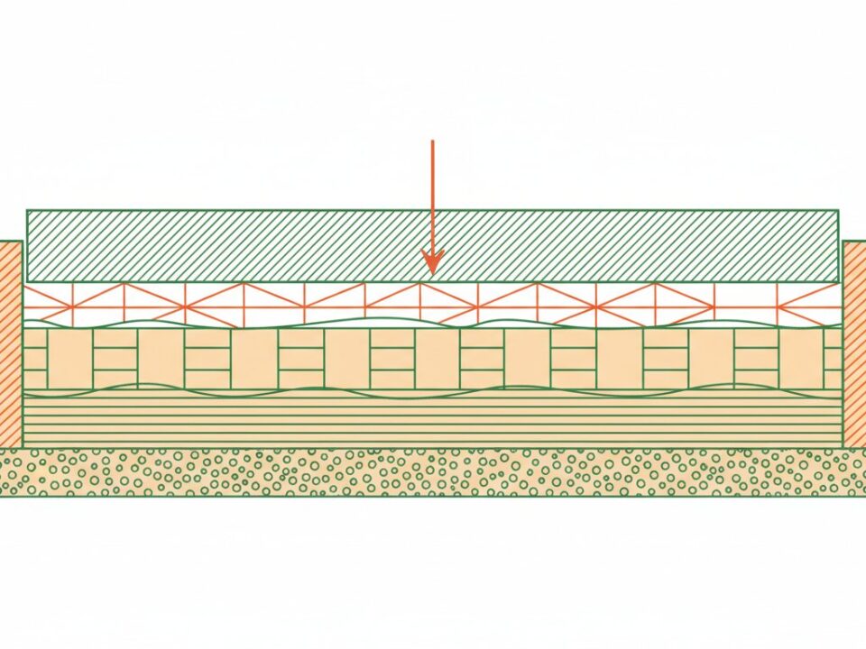 Isolation pour dalle béton - coupe technique des couches d isolant sous dalle