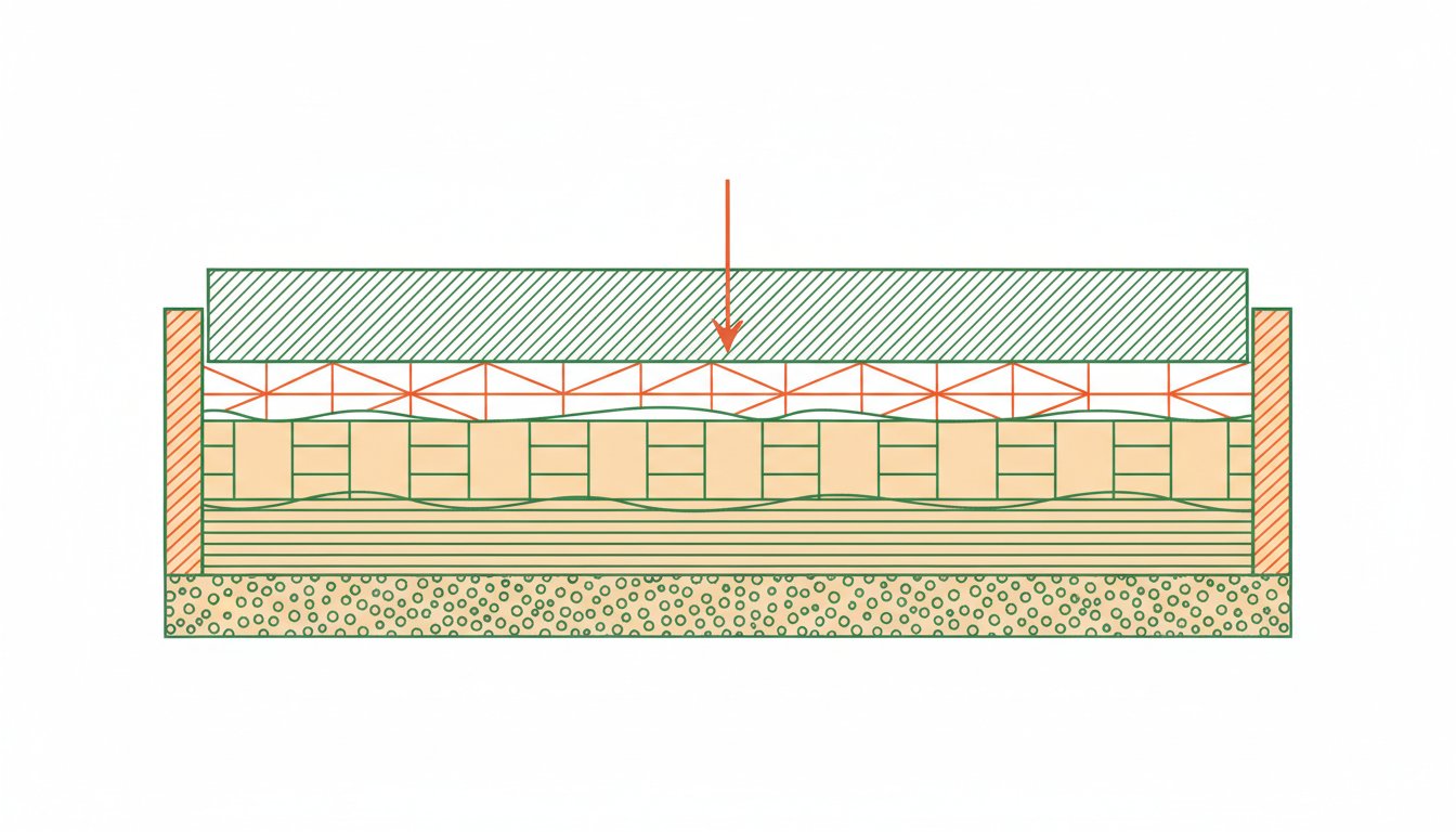 Isolation pour dalle béton - coupe technique des couches d'isolant sous dalle