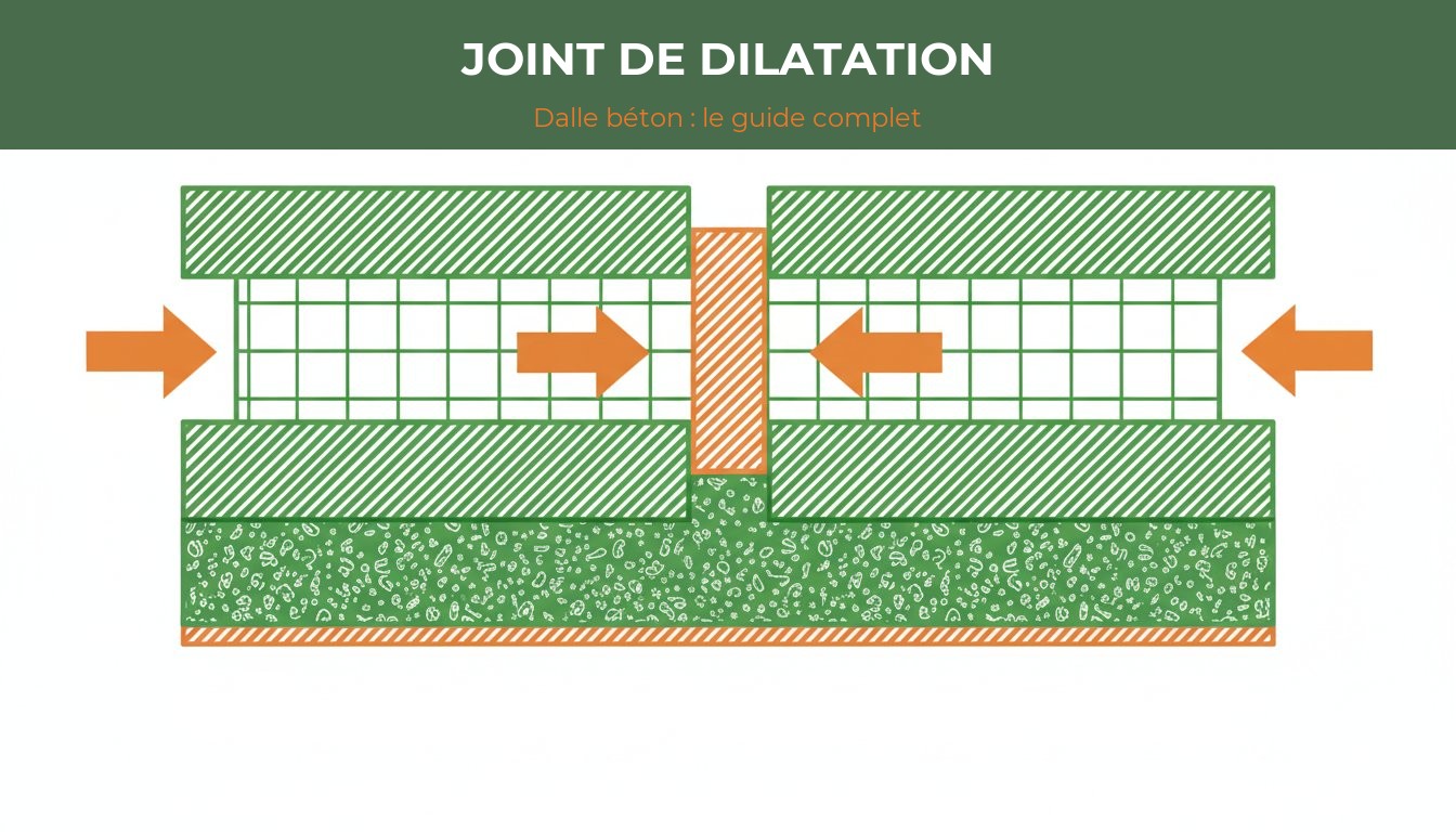 Joint de dilatation dalle béton - coupe technique du joint entre deux dalles