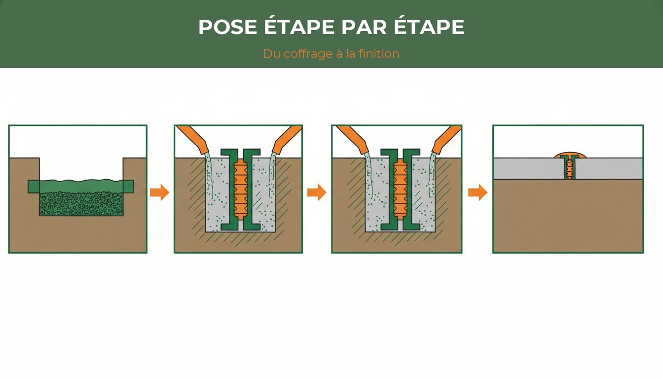 Joint de dilatation dalle béton - étapes de pose du profilé