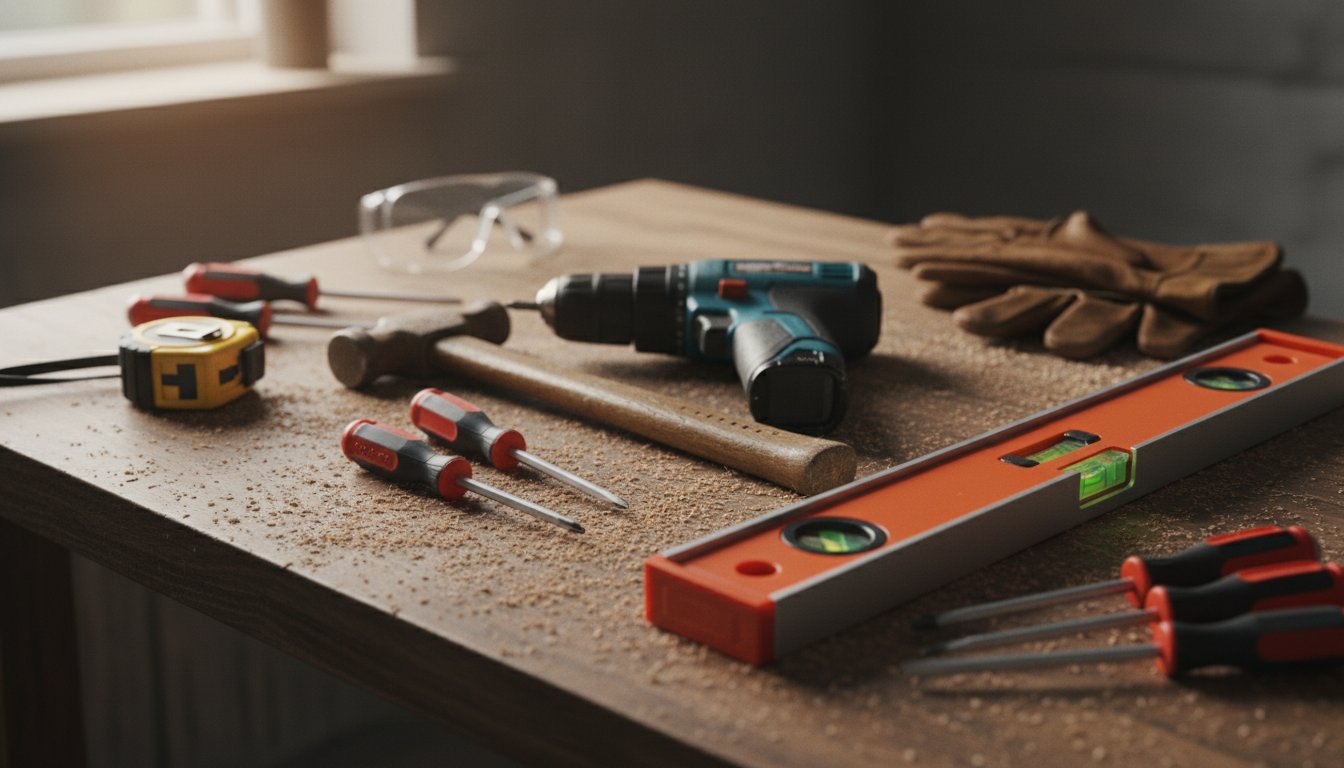 Prix pour rénovation maison - outils DIY sur un établi en bois