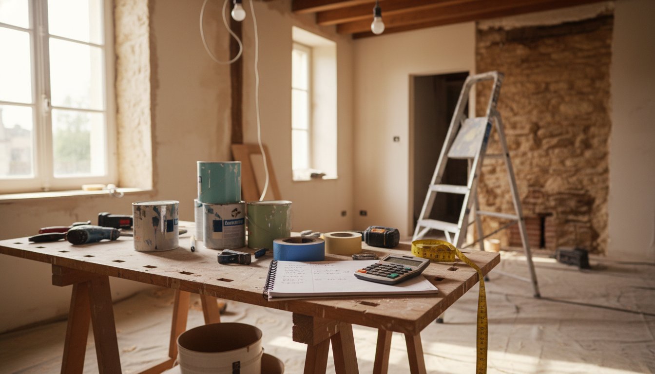 Rénovation maison prix m² - intérieur en travaux avec budget et outils