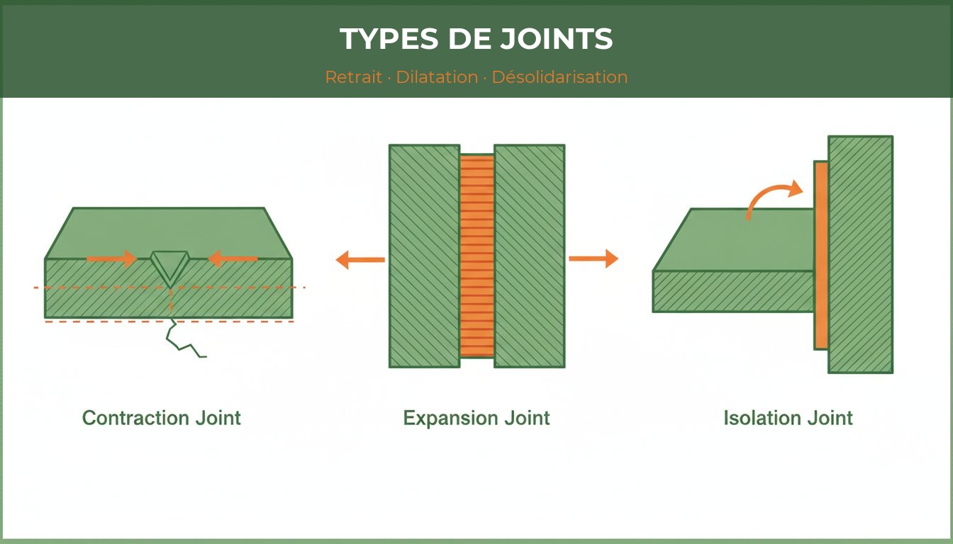 Joint de dilatation dalle béton - trois types de joints comparés