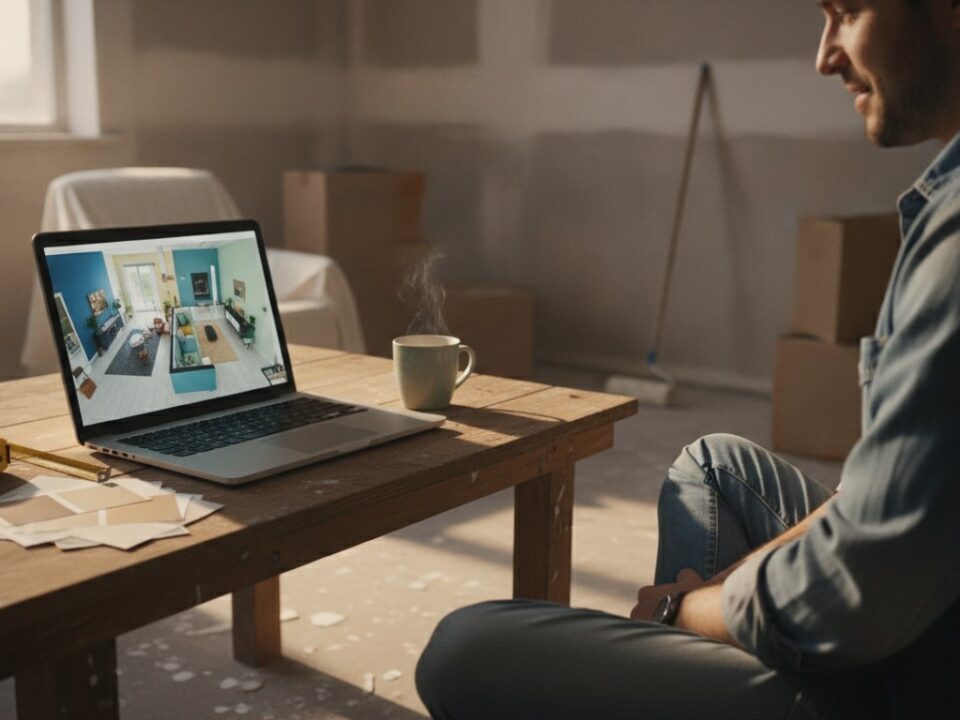 amenagement interieur logiciel - personne utilisant un logiciel de plan 3D sur ordinateur portable