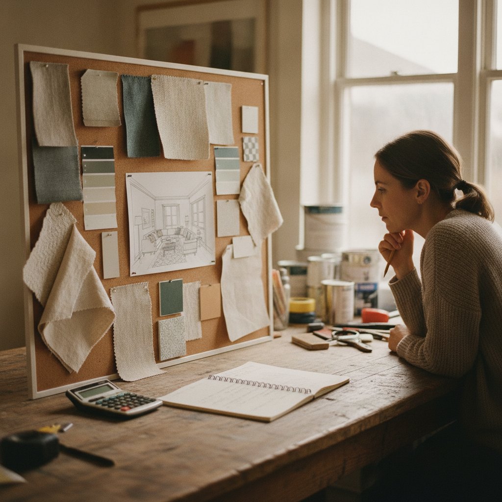 Décoration intérieur salaire - décorateur préparant un projet déco avec planche tendance