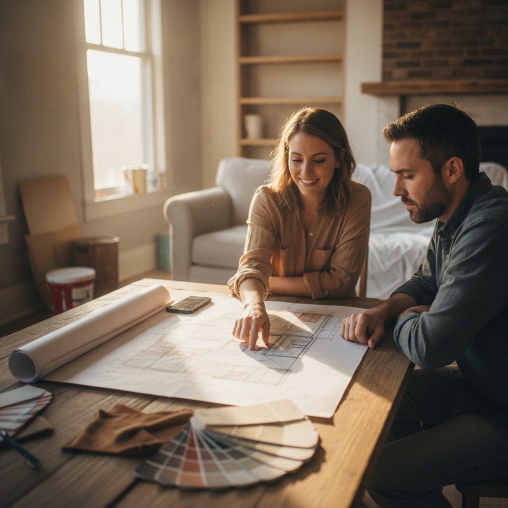 Décoration intérieur salaire - décorateur présentant un projet déco à un client