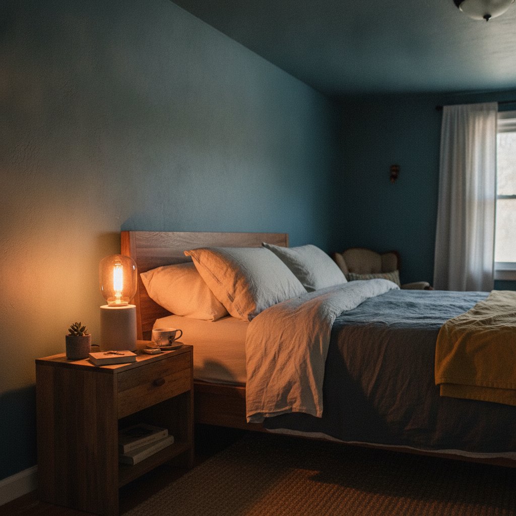 Idee peinture mur - chambre cocon peinte dans une couleur sombre
