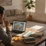 Logiciel decoration interieur gratuit - conception 3D d un salon sur ordinateur