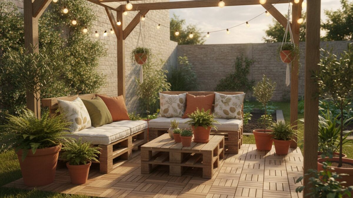 amenagement exterieur simple - petite terrasse cocooning a petit budget