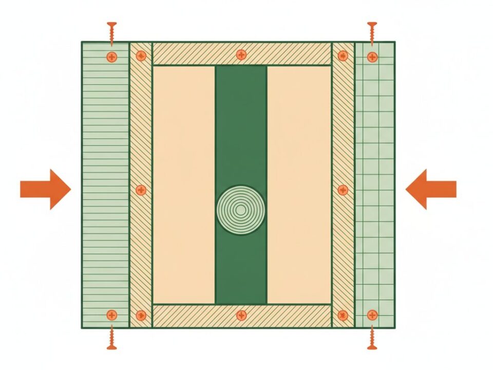 Coffrage placo sans rail - schema technique ossature tasseaux bois autour d un tuyau