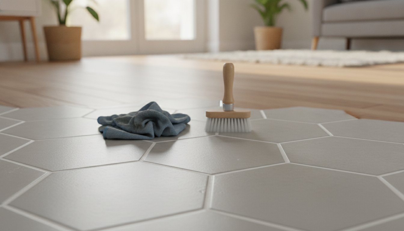 Nettoyant joint carrelage sol - joints propres et blancs après nettoyage