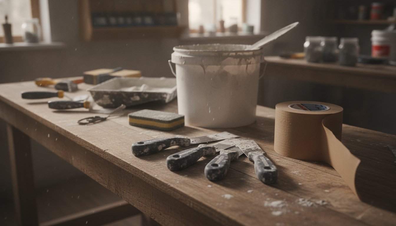 Bande placo - outils et materiaux necessaires pour poser des bandes a joint