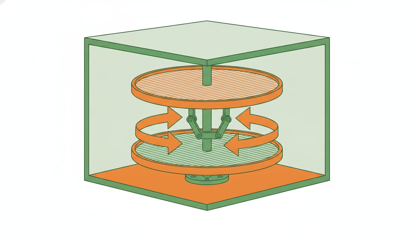 Schéma d'un rangement d'angle carrousel pour placard de cuisine