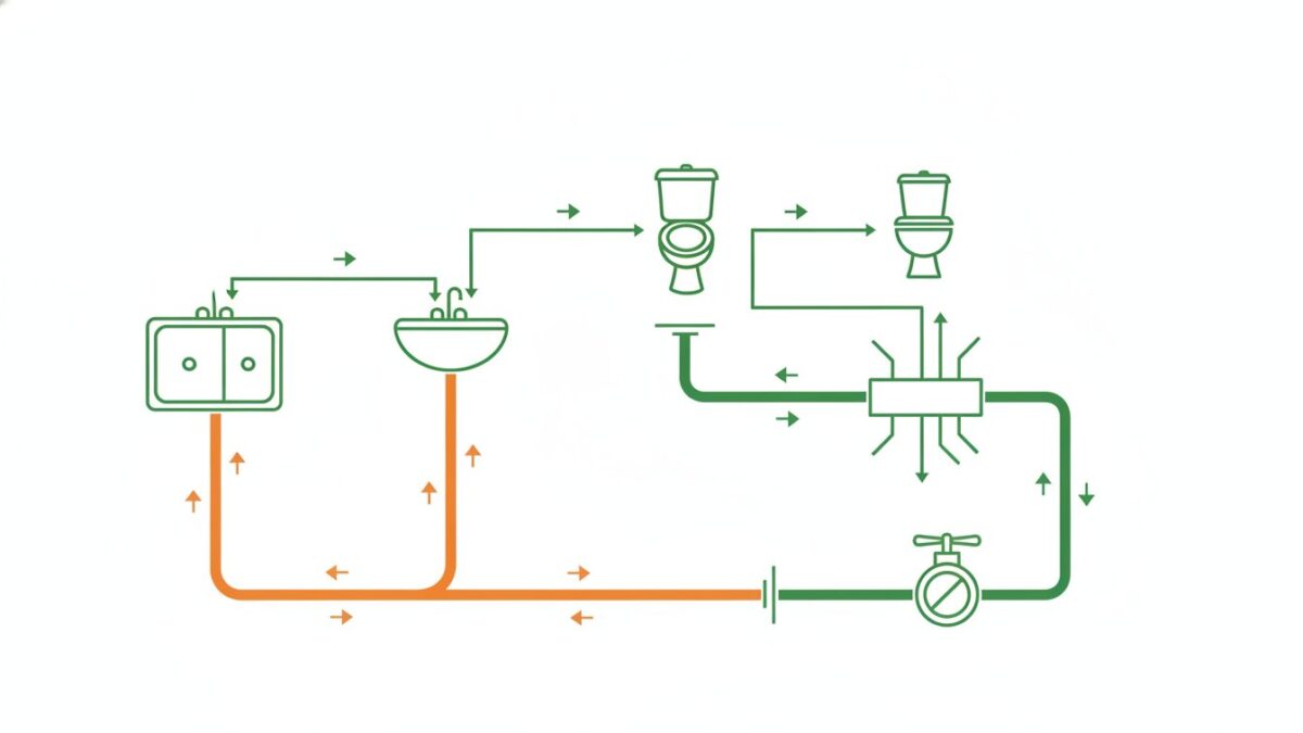 Norme plomberie maison - schema du reseau alimentation et evacuation