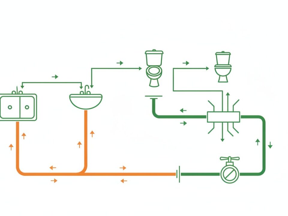 Norme plomberie maison - schema du reseau alimentation et evacuation