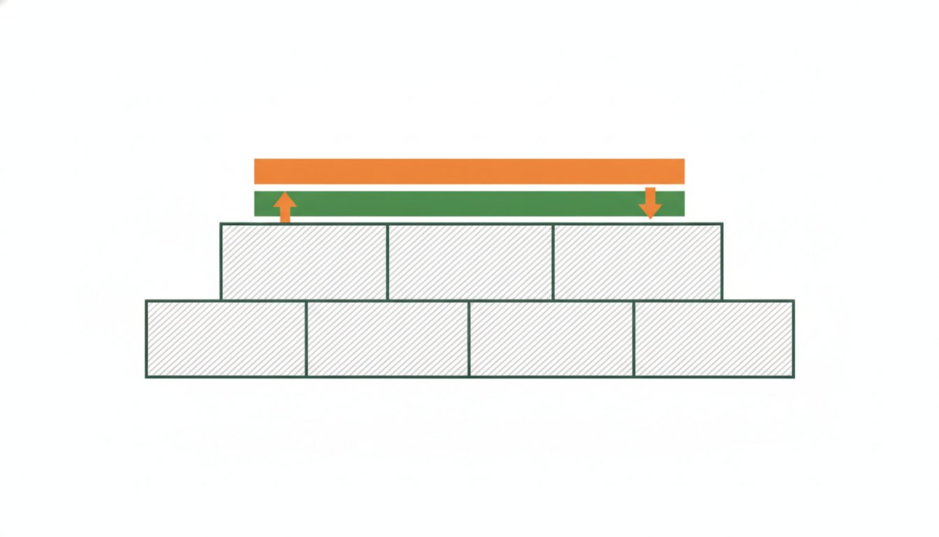 Peinture mur parpaing - schema des couches primaire et peinture