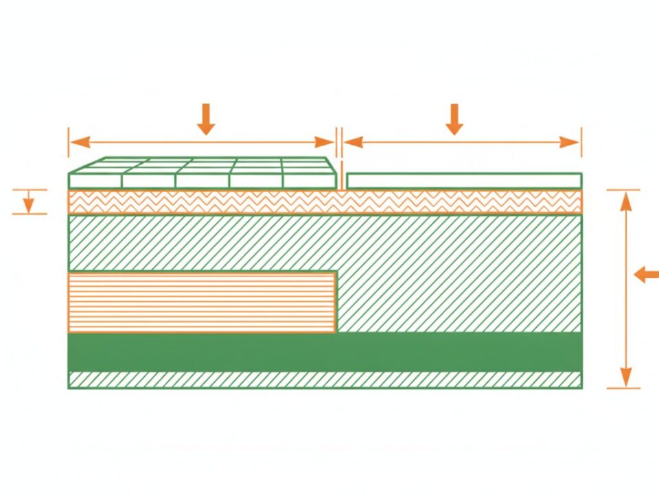 Pose du carrelage sol - schema en coupe des couches support colle et carreau