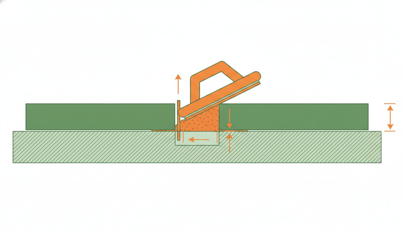 Pose du carrelage sol - schéma en coupe de la finition des joints