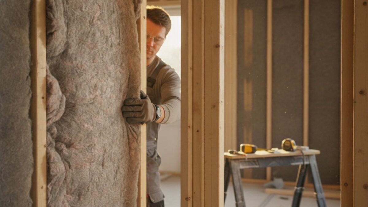 Prix isolation maison 100m2 - pose de laine minerale dans une cloison en renovation