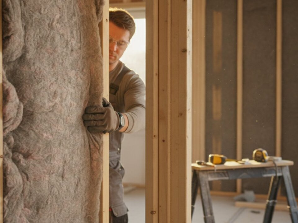 Prix isolation maison 100m2 - pose de laine minerale dans une cloison en renovation