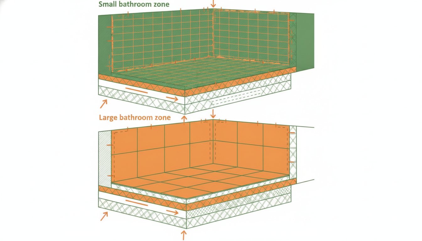 Carrelage sol salle de bain - comparatif des formats de carreaux selon la surface