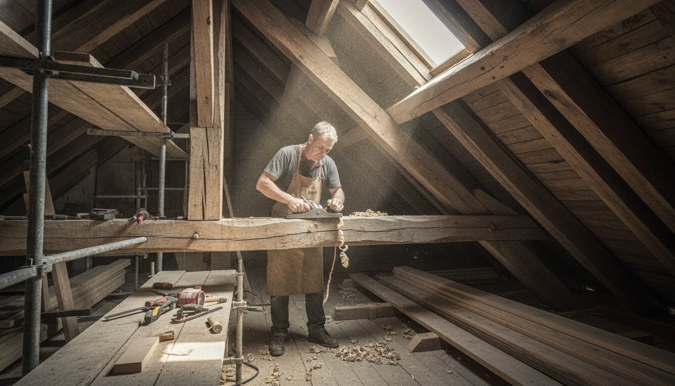 prix renovation maison ancienne - restauration de charpente ancienne en bois
