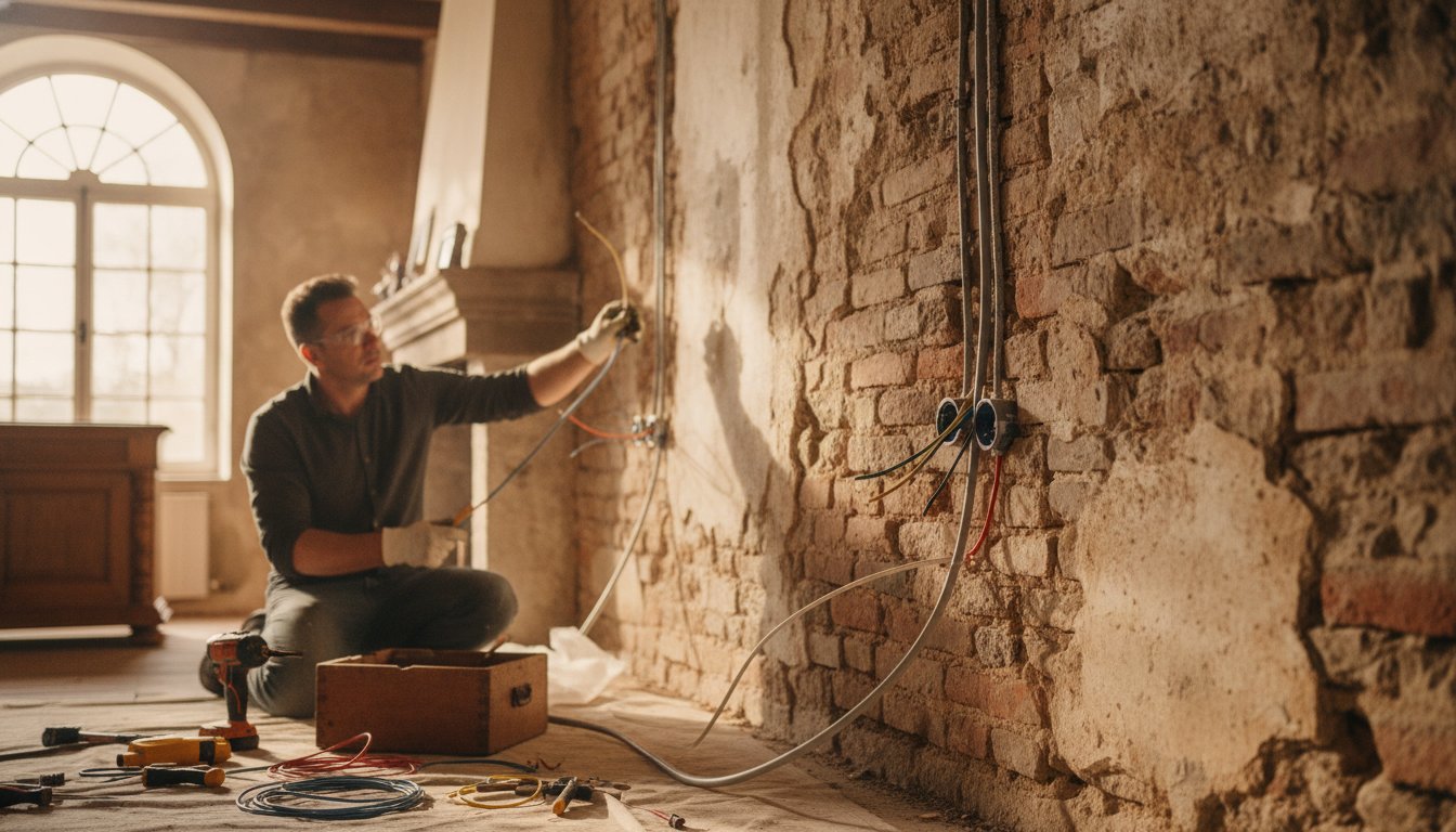 prix renovation maison ancienne - electricien renovant l installation electrique d une maison ancienne