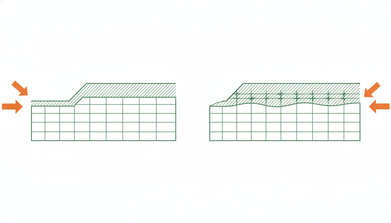 chape béton extérieur épaisseur - comparaison chape adhérente et chape désolidarisée