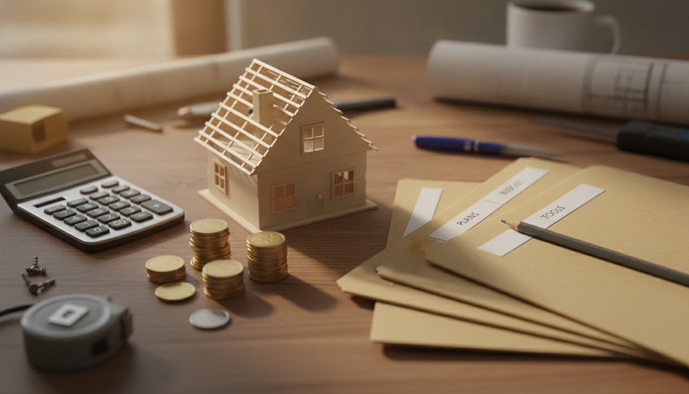 cumul aides rénovation énergétique - bureau avec calculatrice et piles de pièces pour estimer le plafond d'aides