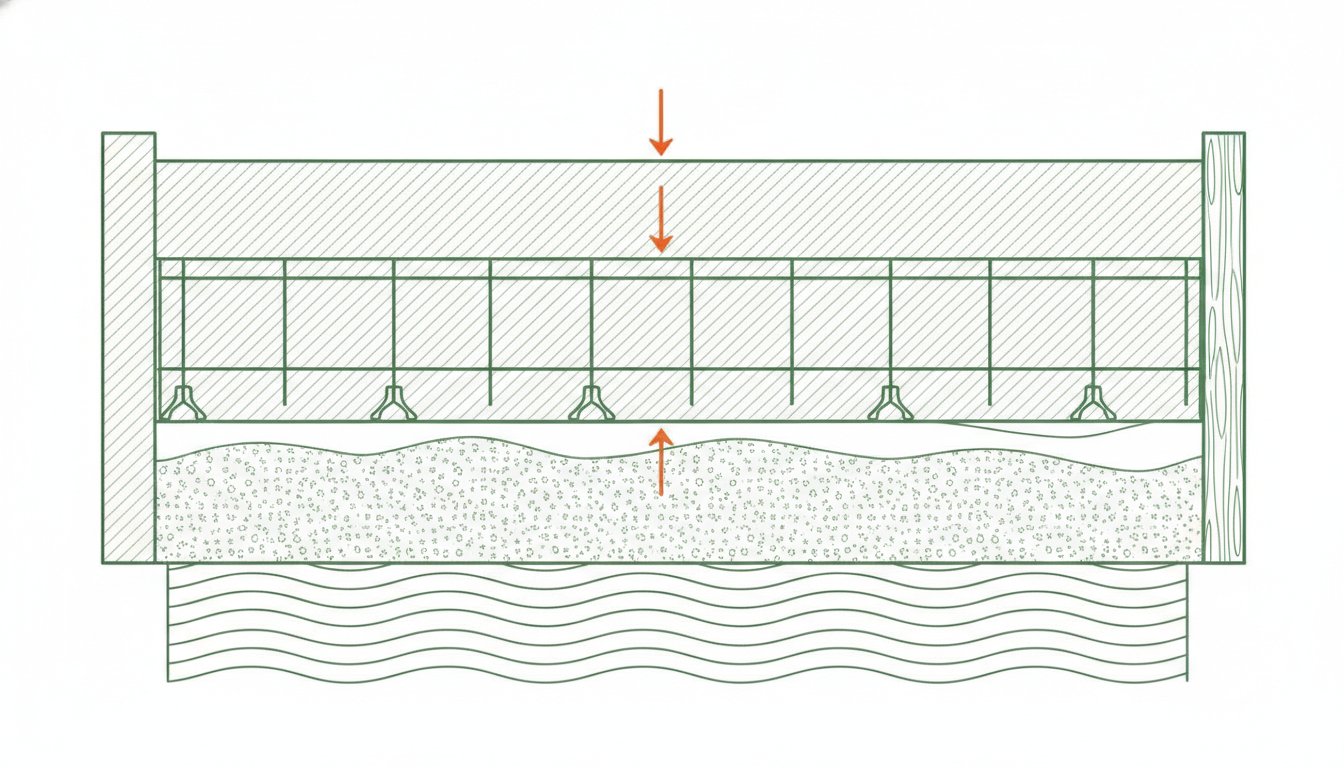 ferraillage dalle béton terrasse - coupe d'une dalle armée avec enrobage du treillis