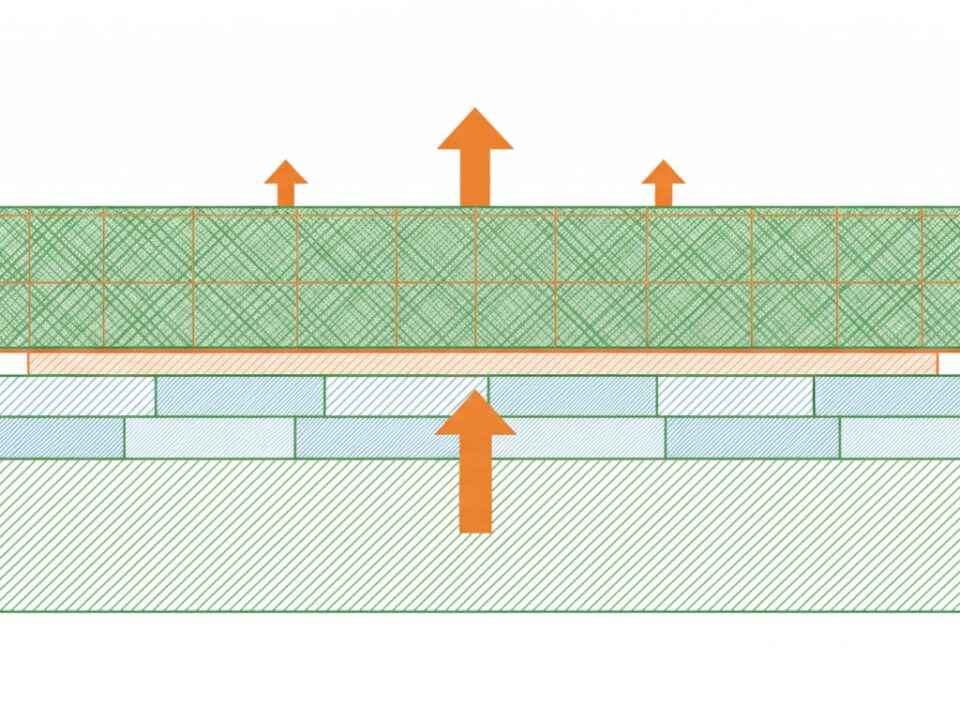 Panneau polystyrene extrude sous dalle - coupe schematique isolation