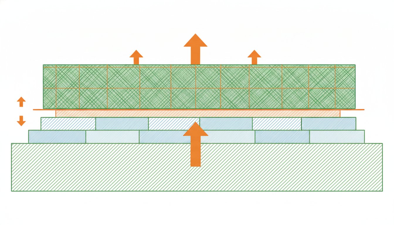 Panneau polystyrène extrudé sous dalle - coupe schématique isolation