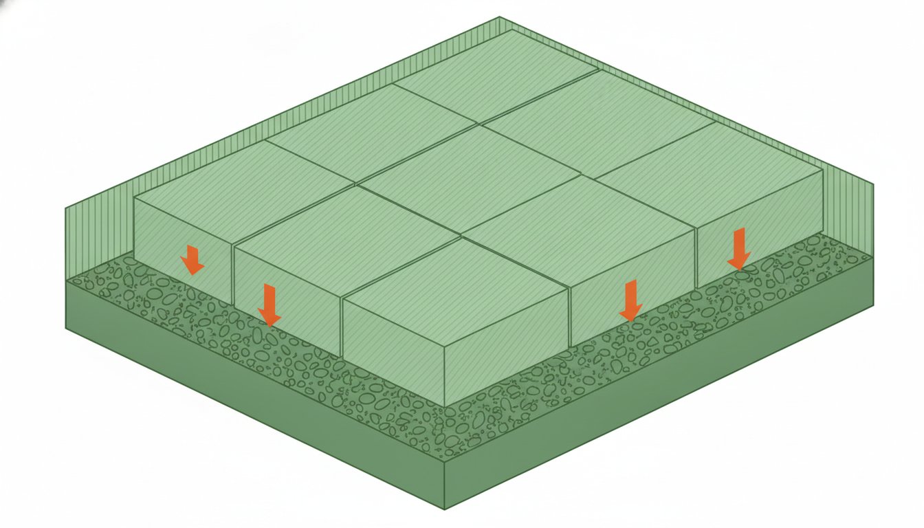Pose panneaux polystyrene extrude sous dalle - joints decales